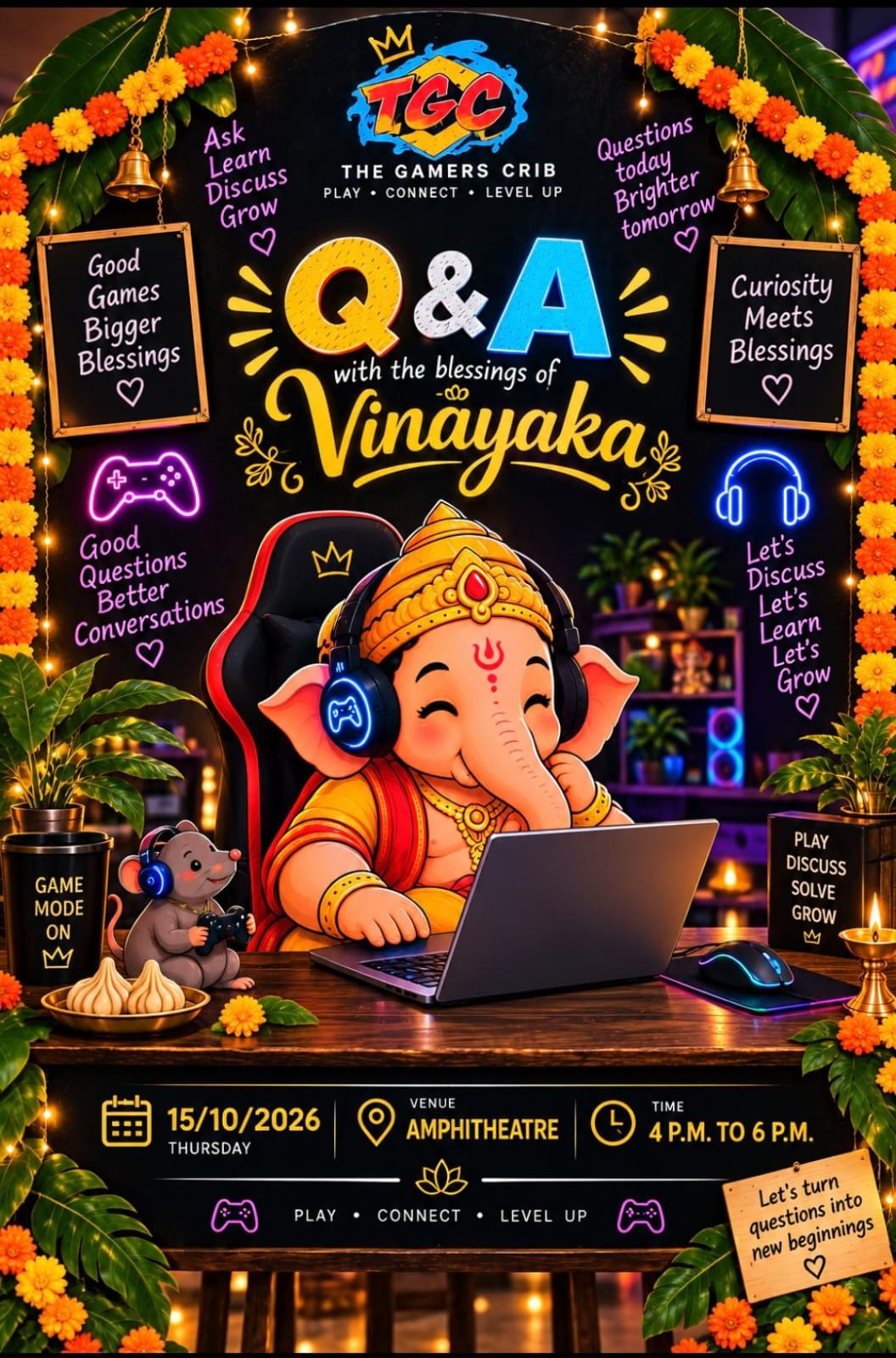 Way of Ganesh Q&A stall original poster; combined event held 15 September 2026